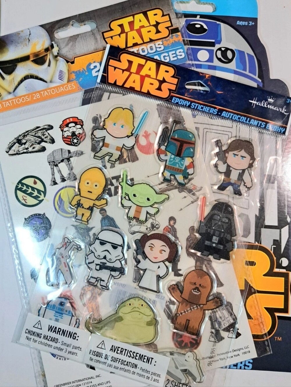 Star Wars Stickers & Temporary Tattoos Lot Of 3
